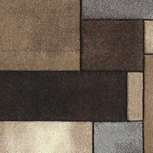 Tapis Couloir 40x60 Tissé Beige Rectangle Motif Géométrique Lyn8 Geome