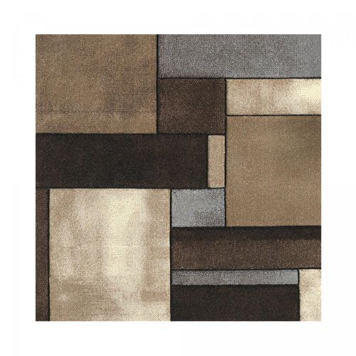 Tapis Couloir 40x60 Tissé Beige Rectangle Motif Géométrique Lyn8 Geome