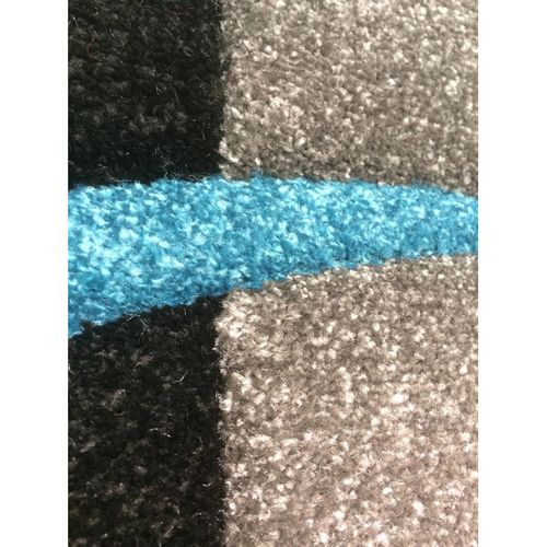 Tapis Couloir 40x60 Tissé Bleu Rectangle Motif Damier Lyn8 Comma