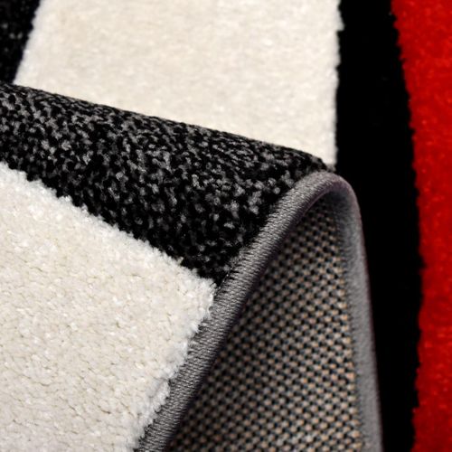 Tapis Chambre Ø100cm Tissé Bleu Rond Motif Damier Lyn8 Comma