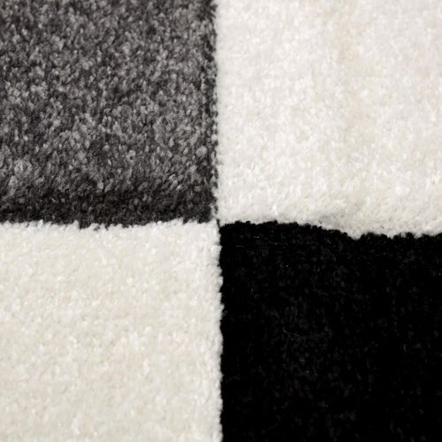 Tapis Chambre Ø100cm Tissé Bleu Rond Motif Damier Lyn8 Comma