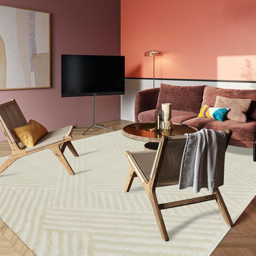 Tapis Salon 80x300 Ceroteo Crème Tapis Tendance