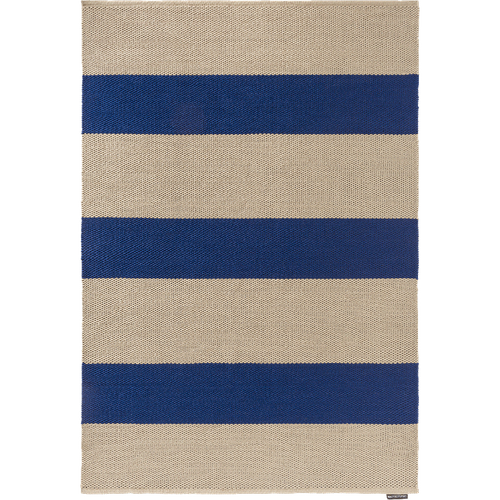 Tapis Extérieur 200x280 Kilim Fait Main En Pet Bleu Et Beige Deck 1