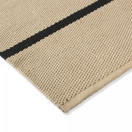 Tapis Extérieur 160x230 Kilim Fait Main En Pet Beige Et Noir Deck 2