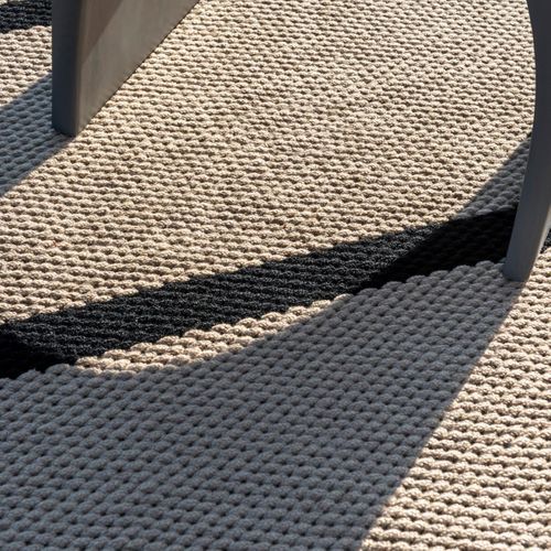 Tapis Extérieur 200x280 Kilim Fait Main En Pet Beige Et Noir Deck 2