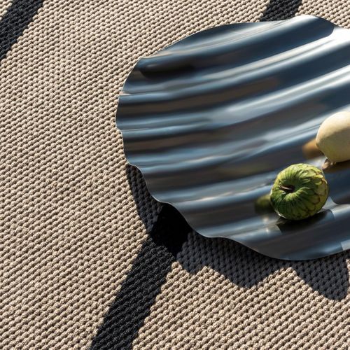 Tapis Extérieur 200x280 Kilim Fait Main En Pet Beige Et Noir Deck 2