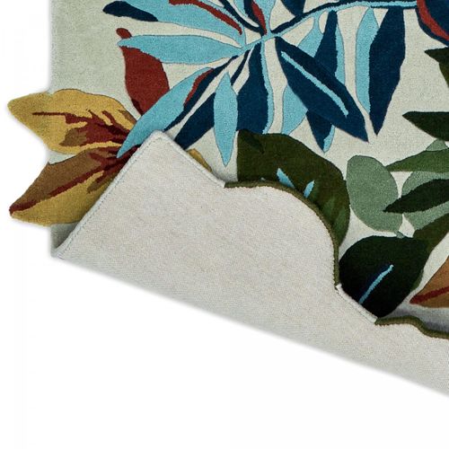 Tapis Chambre 160x230 Fait Main En Laine Orange Et Beige Rectangle Motif Floral