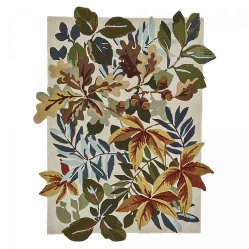 Tapis Chambre 160x230 Fait Main En Laine Orange Et Beige Rectangle Motif Floral