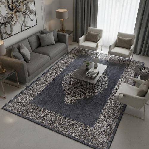 Tapis Orient 120x170 Rectangle Noir Tissé Motifs Orientaux Akiek