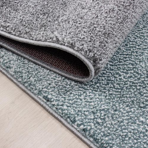 Tapis Salon 140x200 Tissé Bleu Et Gris Rectangle Motif Géométrique Karluk