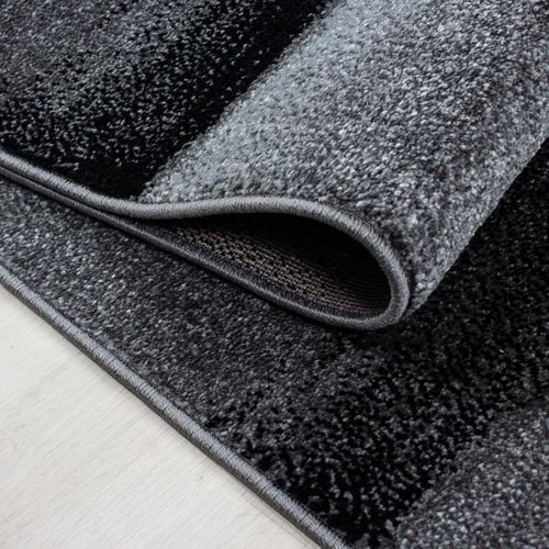 Tapis Entrée 80x150 Tissé Noir Rectangle Motif Géométrique Karlak