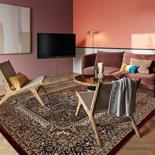 Tapis Orient 300x400 Rectangle Rouge Tissé Motifs Orientaux Bisko