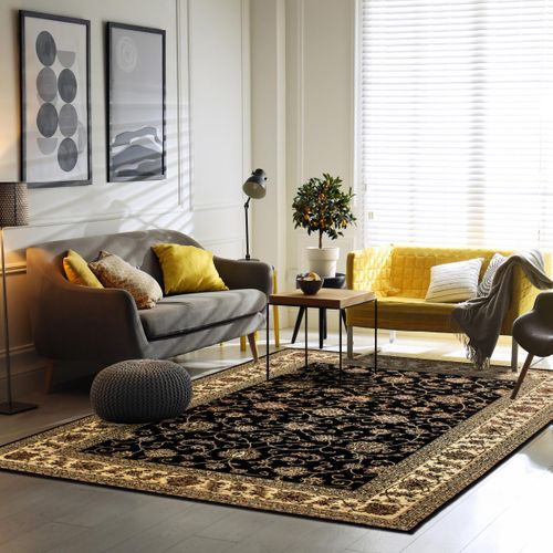 Tapis Orient 300x400 Rectangle Noir Tissé Motifs Orientaux Bisko 1