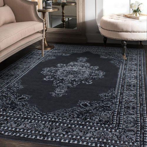 Tapis Orient 300x400 Rectangle Gris Tissé Motifs Orientaux Bisko 2