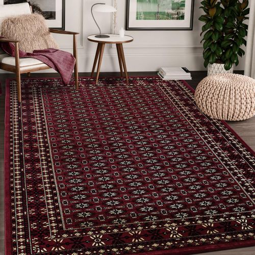 Tapis Orient 300x400 Rectangle Rouge Tissé Motifs Orientaux Bisko 3