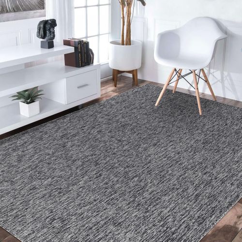 Tapis Chambre 80x250 Tissé Gris Rectangle Motif Uni Sakrda