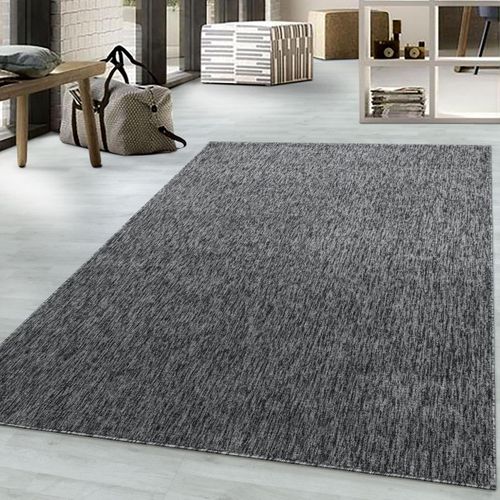 Tapis Salle De Bain 140x200 Tissé Gris Rectangle Motif Uni Sakrda