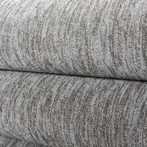 Tapis Grand Salon 240x340 Tissé Gris Rectangle Motif Uni Sakrda