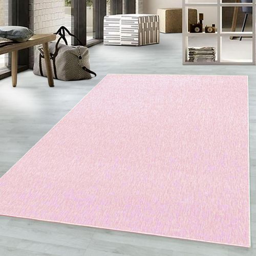 Tapis Salle à Manger 200x290 Tissé Rose Rectangle Motif Uni Sakrda