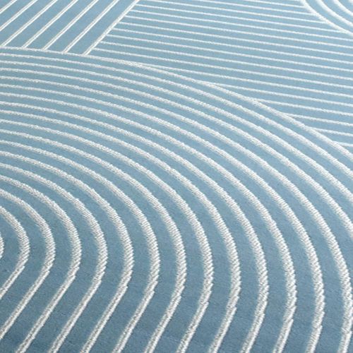 Tapis Salon 200x290 Tissé Bleu Rectangle Motif Géométrique Lyn49 Arcrol