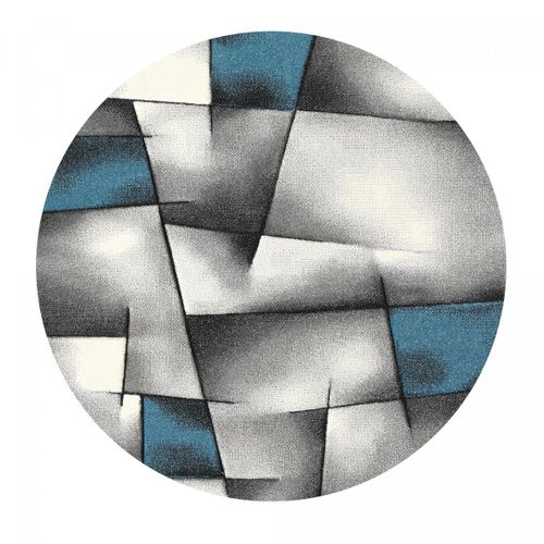 Tapis Couloir 80x300 Tissé Bleu Rectangle Motif Géométrique Lyn8 Ultima