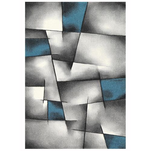 Tapis Couloir 80x300 Tissé Bleu Rectangle Motif Géométrique Lyn8 Ultima