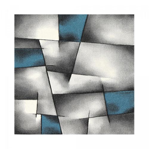 Tapis Couloir 80x300 Tissé Bleu Rectangle Motif Géométrique Lyn8 Ultima