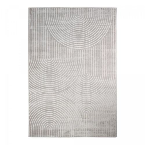 Tapis Salon 200x290 Tissé En Viscose Taupe Et Crème Rectangle Motif Abstrait Olan