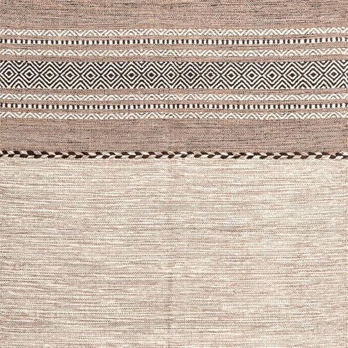 Tapis Kilim 120x170 Rectangle Fait Main En Coton Beige Et Marron