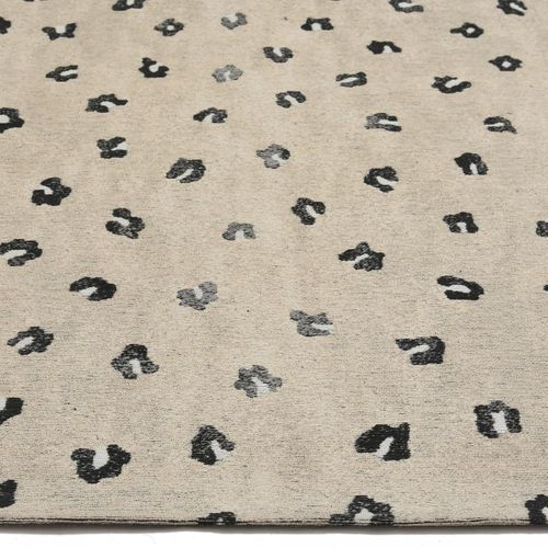 Tapis Rond 160x160 Rond Leop Beige , Tapis En Coton