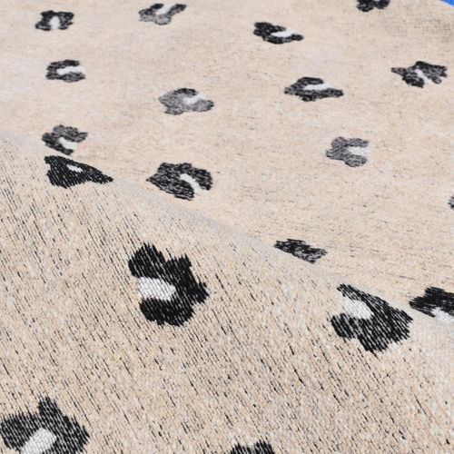 Tapis Rond 160x160 Rond Leop Beige , Tapis En Coton