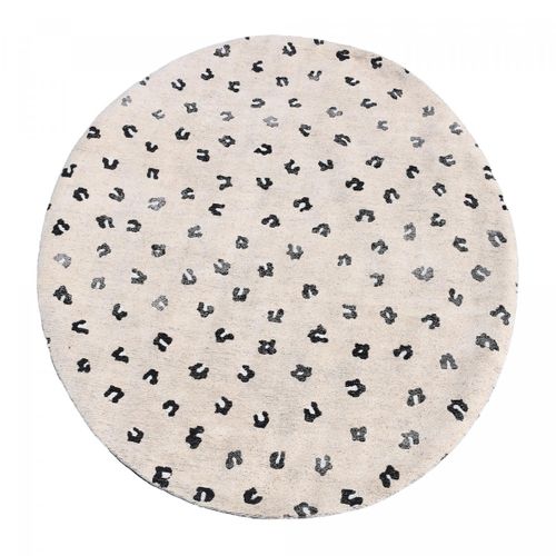 Tapis Rond 160x160 Rond Leop Beige , Tapis En Coton