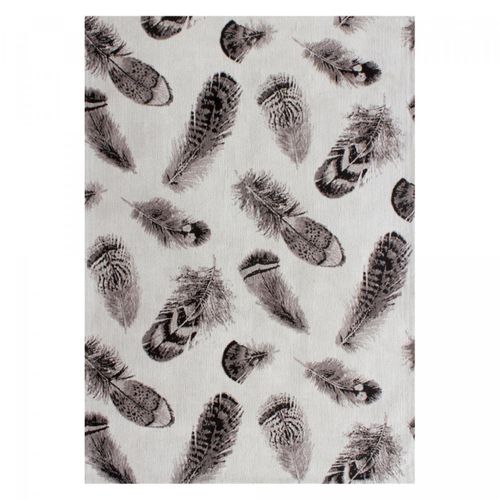 Tapis Salon 120x170 Plumes Gris , Tapis En Coton