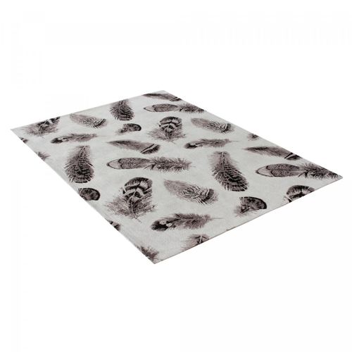 Tapis Salon 120x170 Plumes Gris , Tapis En Coton