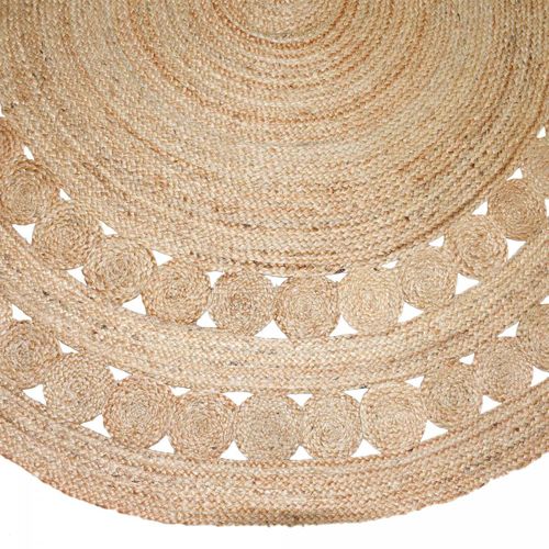 Tapis Rond 80x80 Rond Jt Rondi à Beige , Tapis Jute Artisanal