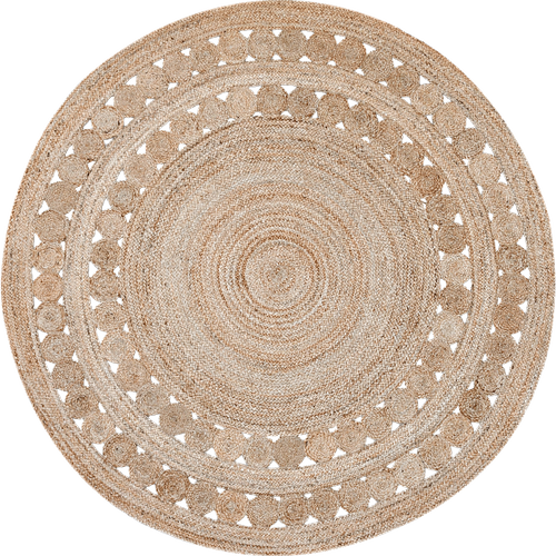 Tapis Rond 80x80 Rond Jt Rondi à Beige , Tapis Jute Artisanal