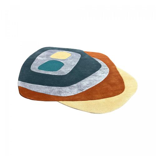 Tapis Salon 200x290 Circlar Multicolore , Tapis En Laine Et Viscose Pour Un Aspect Doux Et Soyeux