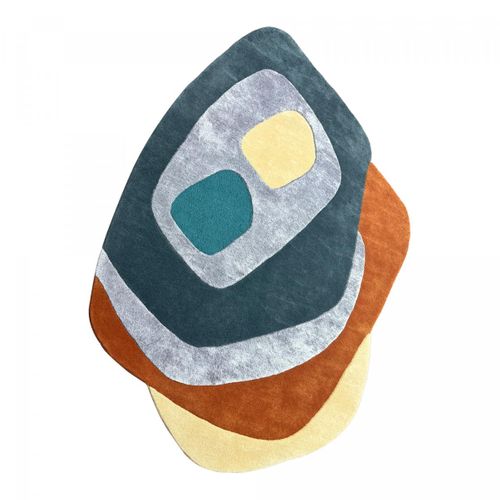 Tapis Salon 200x290 Circlar Multicolore , Tapis En Laine Et Viscose Pour Un Aspect Doux Et Soyeux