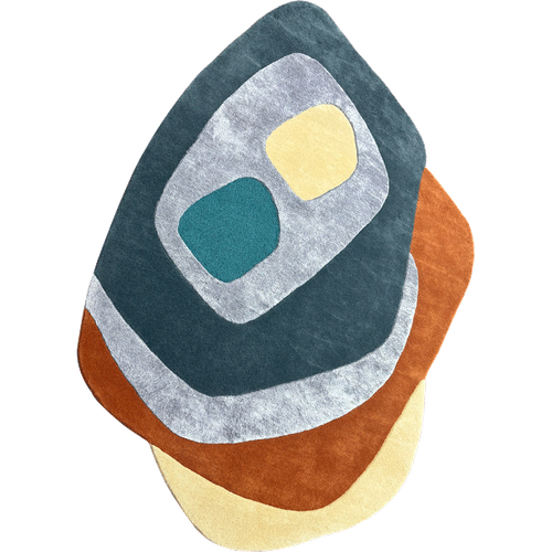 Tapis Salon 200x290 Circlar Multicolore , Tapis En Laine Et Viscose Pour Un Aspect Doux Et Soyeux