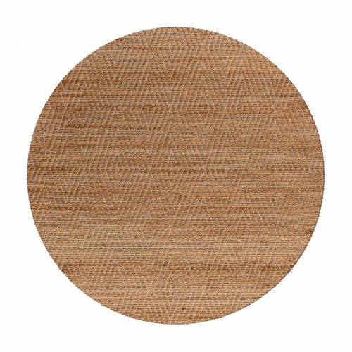 Tapis Rond  ∅100cm En Jute Tissé Main Lyn47 Jute à Beige Motif Uni