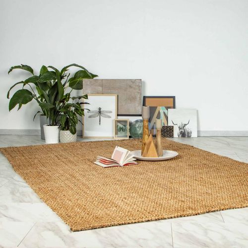 Tapis Entrée 80x150 Tissé à La Main En Jute Lyn47 Jute B Marron