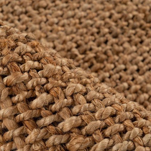 Tapis Rond  ∅100cm En Jute Tissé Main Lyn47 Jute B Marron Motif Uni