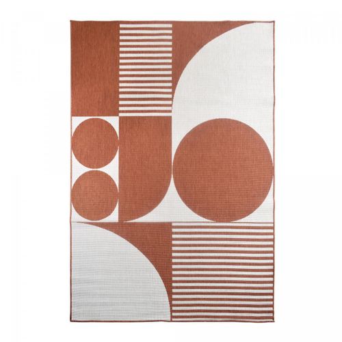 Tapis Extérieur, Kilim Reversible 160x230 Bi Reversible Terracota Et Crème