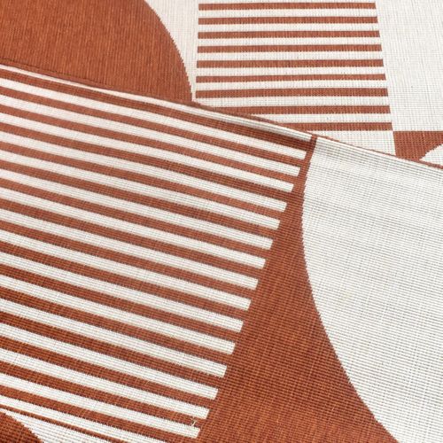 Tapis Extérieur, Kilim Reversible 200x290 Bi Reversible Terracota Et Crème