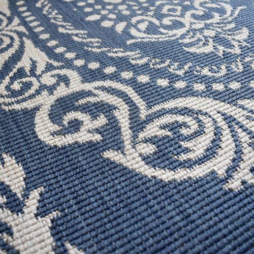 Tapis Extérieur, Kilim Reversible 120x170 Ar Reversible Bleu Et Blanc