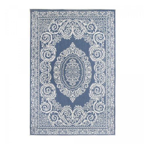 Tapis Extérieur, Kilim Reversible 160x230 Ar Reversiblebleu Et Blanc