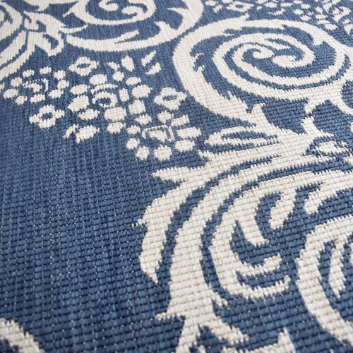 Tapis Extérieur, Kilim Reversible 160x230 Ar Reversiblebleu Et Blanc