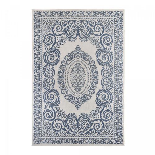 Tapis Extérieur, Kilim Reversible 200x290 Ar Reversible Bleu Et Blanc