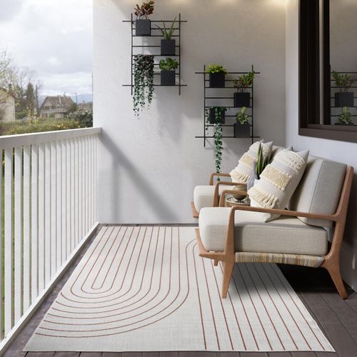 Tapis Extérieur, Kilim Reversible 120x170 An Reversible Terracota Et Crème