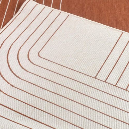 Tapis Extérieur, Kilim Reversible 120x170  Bb Reversible Terracota Et Crème